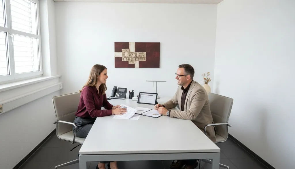 Beratungsgespräch am Schreibtisch – persönliche Dienstleistungen für Finanzen und Personal bei API – Accounting. People. Insights. Horn